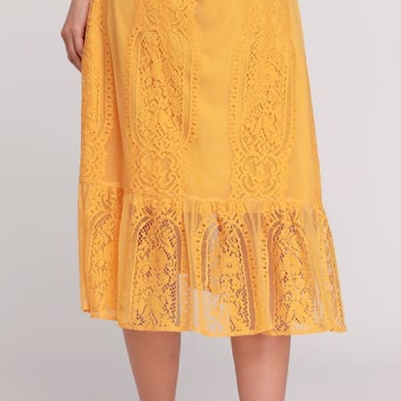 Bohemian Lace Button Midi Dress Boho Femme - Picture 7 of 8